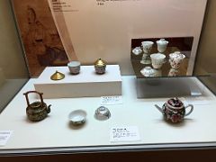11C Display of teapots, bowls and cups from Qing Dynasty in Flagstaff House Museum of Tea Ware in Hong Kong Park